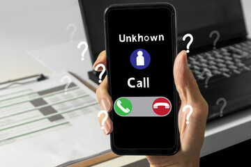 The concept of answering the phone safely, avoiding strangers calling, preventing scammers from calling to deceive.