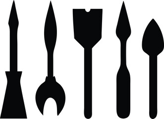 Silhouette Artistry An Array of Black and White Hand Tools and Equipment for Home Improvement Projects and Repair