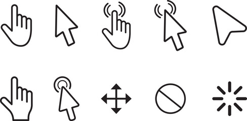 UI Cursor Icons Pack &ndash; Click, Tap, Move, Load, Disable States