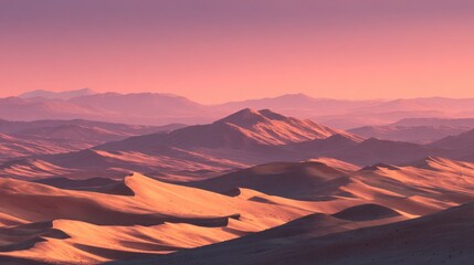 Desert mountain sunrise landscape