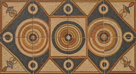 Obraz premium Ancient Roman geometric pattern tile mosaics classical colors intricate. 