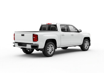 Sleek white pickup truck ready for adventure, ideal for automotive promotions or outdoor lifestyle campaigns, showcasing reliability and ruggedness