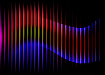 Abstract colorful light painting vertical lines a wave pattern against a dark background a modern artistic