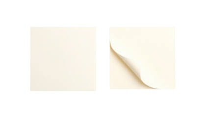 Dual Soft Paper Memo Pad Designs in Cream Tones isolated on transparent background