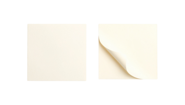 Dual Soft Paper Memo Pad Designs in Cream Tones isolated on transparent background
