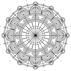 Obraz premium Intricate circular geometric mandala design symmetry pattern abstract art