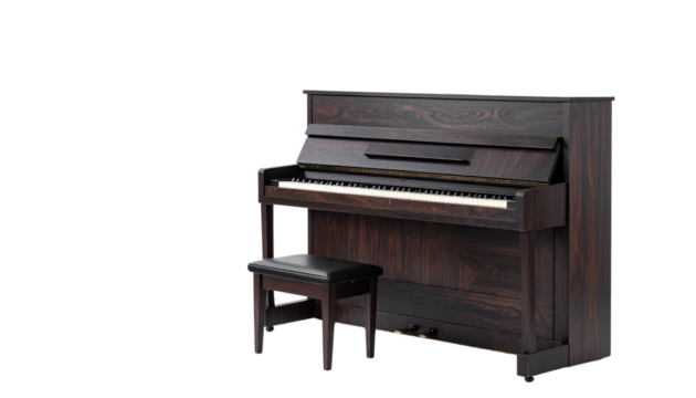 Dark Wooden Digital Piano Variations isolated on transparent background - Powered by Adobe