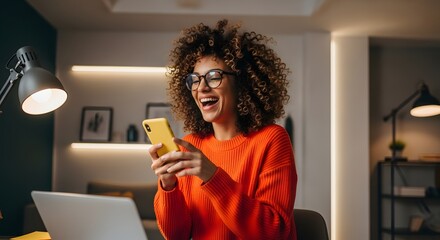 Energetic Young Woman Working Dynamically in Modern Office
