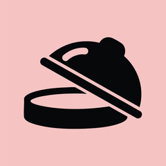 Black and Pink of a Cloche Cover with a Handle, Symbolizing Food Cover or Serving Dish for Food Presentation