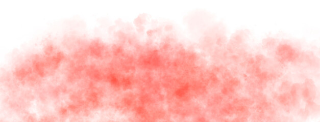 Red smoke clouds rising on transparent background with upper empty space for dramatic or mysterious visual scenes