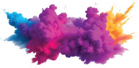 Abstract Colorful Watercolor Brush Strokes Splash and Splatter Stain Isolated on White Background with Rainbow Gradient for Modern Aquarelle Artistic Design