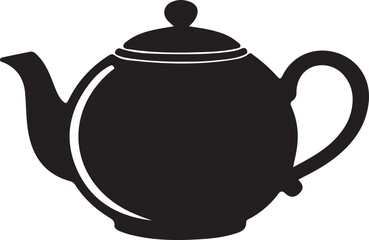 Stylized Teapot Illustration A Classic Beverage Container with a Sleek Handle and Spout Design Prominent in Black