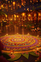 tree in the night diwali