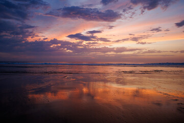 Sunset Reflections on the Beach