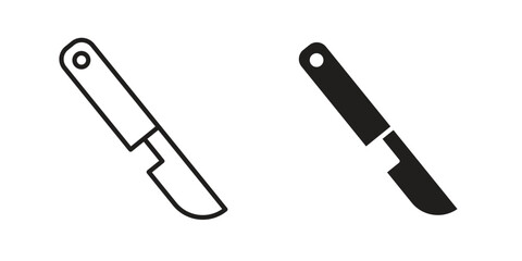 Scalpel icons in line stroke outline art and clip art