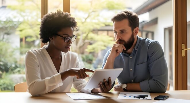 Diverse Young Professionals Collaborating in Modern Office Meeting Room