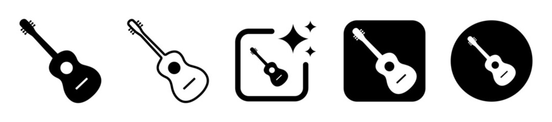Flat style acoustic guitar icon for music apps and concert posters, music, instrument, acoustic, electric