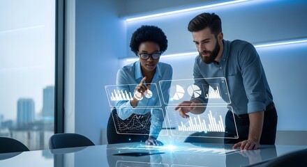 Diverse Young Professionals Collaborating on Project in Modern Office