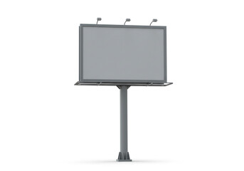 Modern empty billboard ready for your impactful advertisement, capturing attention day or night with integrated lighting