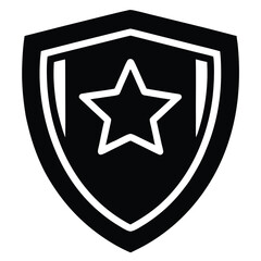 Obraz premium achievement shield vector icon on white background