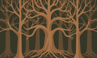 Stylized Barren Forest Background vector illustration design
