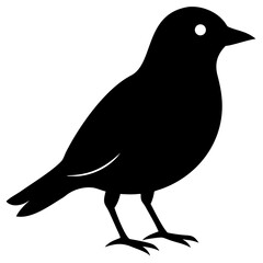 Thrush bird icon illustration minimal black isolated vector clean simple modern design