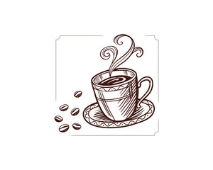 hand drawn coffee chalk vector Free SVG Download