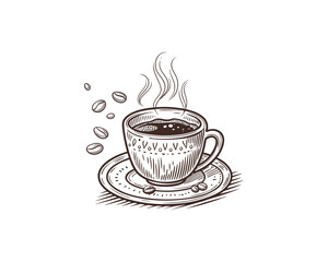 hand drawn coffee chalk vector Free SVG Download