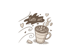 hand drawn coffee chalk vector Free SVG Download