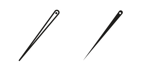 Needle icons in line stroke outline art and clip art