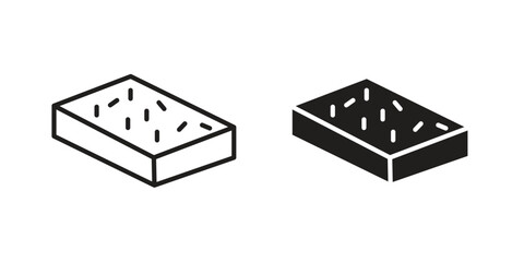 Mattress icons in line stroke outline art and clip art