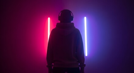 Full Body Shot of a Young Woman with Short Brown Hair and Glasses, Smiling