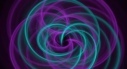 Mesmerizing swirling abstract nebula with vibrant purple and teal hues creating a cosmic dance