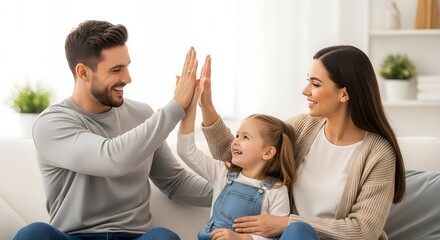 Happy Family Enjoying Picnic in Sunny Park