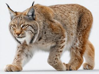 Obraz premium lynx in front of white background