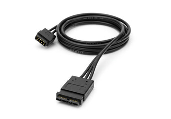 Essential black computer cable connects multiple components for seamless system upgrades and enhanced data transfer capabilities.