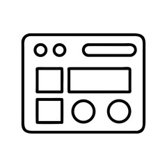 Abstract outline of a digital interface with buttons and input fields