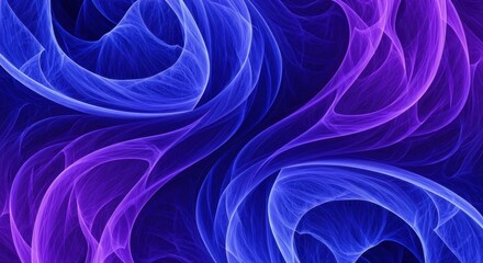 Fototapeta premium Abstract blue and purple swirls mesmerizing flowing patterns digital art