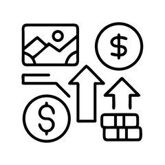 Visualizing financial growth and investment returns with abstract icons