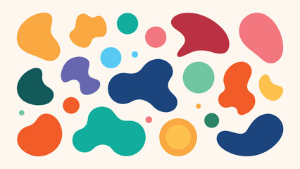 Colorful organic shapes create a playful and vibrant pattern
