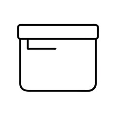 Simple outline icon of a square box with a lid and a small tab