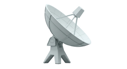 Isolated Communication satellite dish antenna with adjustable parabolic reflector, gray tone