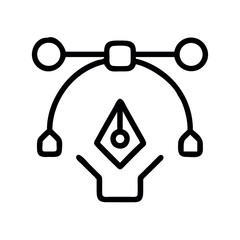 Vector graphics pen tool icon illustrating bezier curves and design concepts