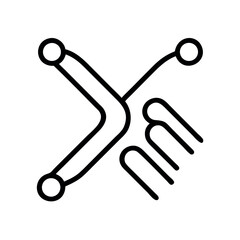 Abstract line art symbol representing connection and intertwined paths