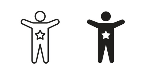 Good human icons in line stroke outline art and clip art