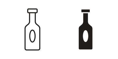 Gin icons in line stroke outline art and clip art