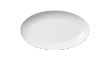Isolated blank oval plate for food presentation, restaurant or kitchenware concept