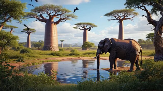 Majest&auml;tischer Elefant in der Wildnis -Tieraufnahme in freier Natur