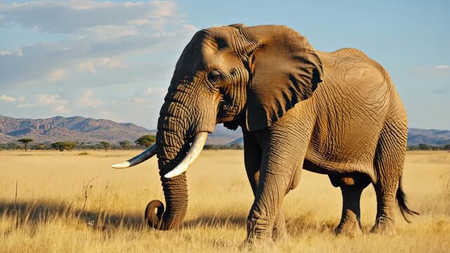 Majest&auml;tischer Elefant in der Wildnis &ndash;  in freier Natur