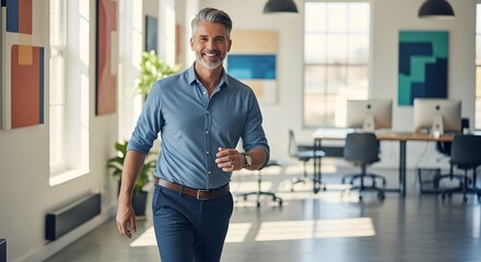 Happy Young Woman Working Remotely on Laptop in Bright Modern Home Office